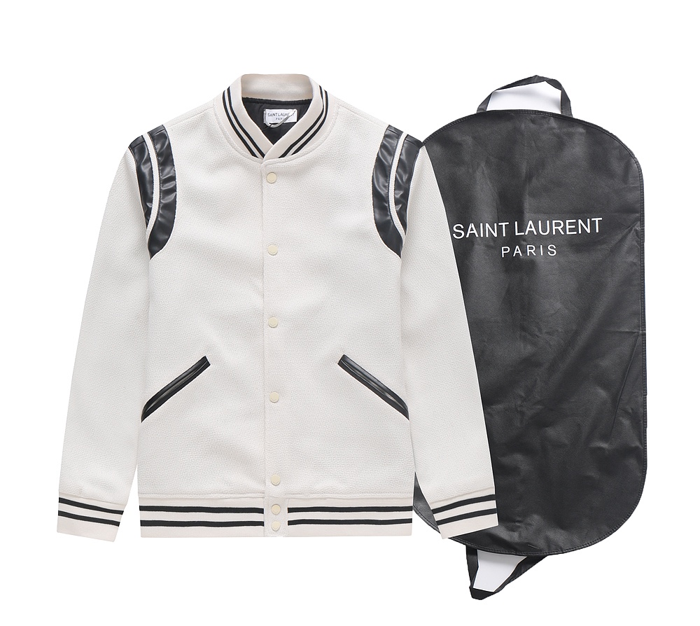 Yves Saint Laurent Clothing Coats & Jackets Black White Unisex Wool