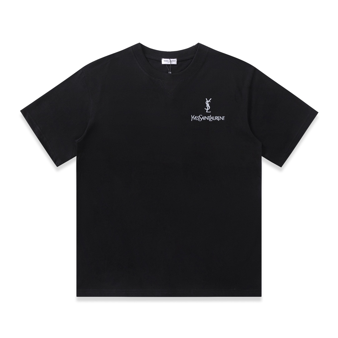 【YSL】Saint Laurent 23ss clásico estampado logo letras camiseta de manga corta, artículo imprescindible para celebridade…