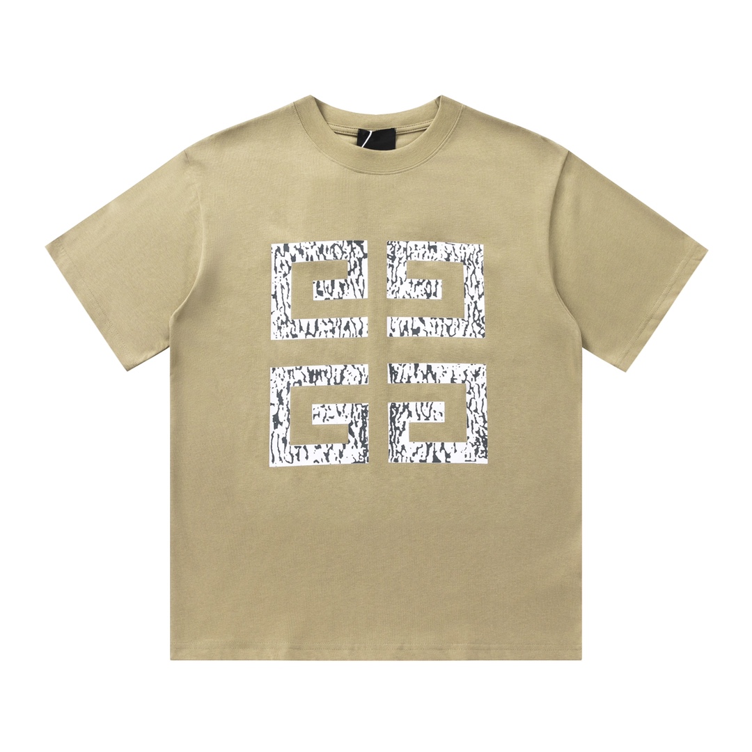 Givenchy/Givenchy 24ss logo grande impreso en la parte posterior Camiseta manga corta Color: Negro Marrón Talla: XS S M…