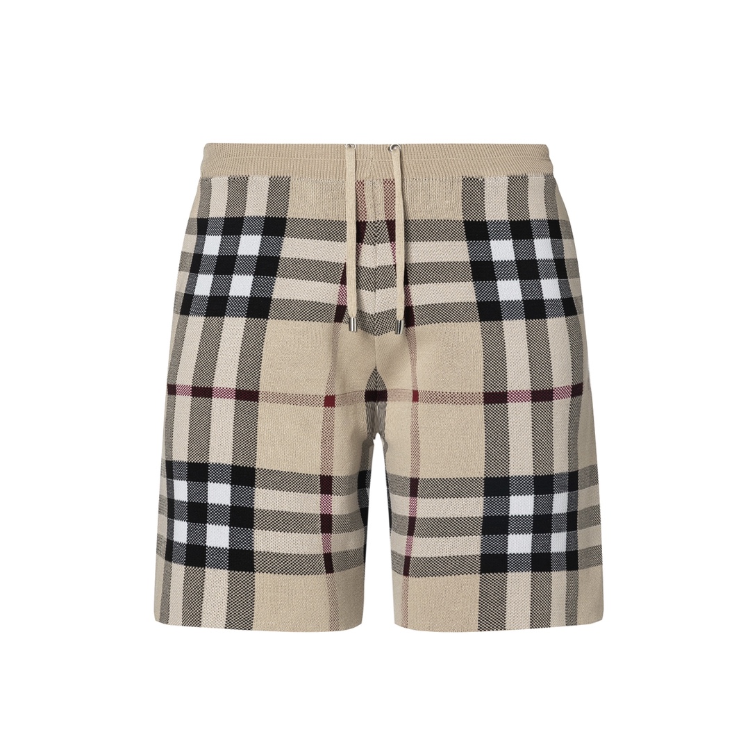 Burberry/巴宝莉 24ss new check knitted shorts. Colors: green, khaki. Sizes: S M L XL. Custom fabric uses waffle weave, jac…