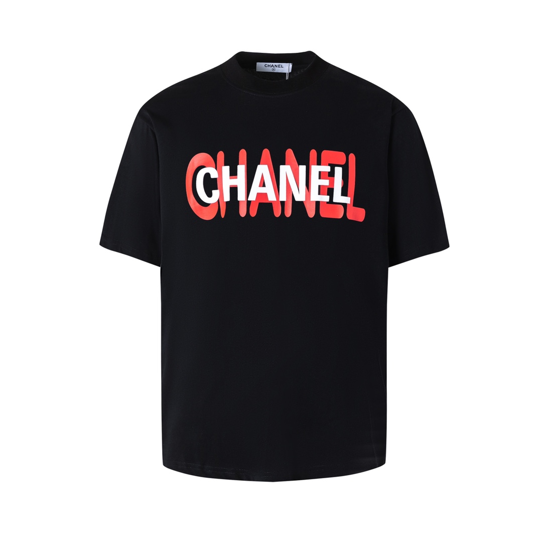 Chanel/Chanel camiseta de manga corta con estampado de letras y logo. Colores: negro, blanco. Tallas: XS S M L. Utiliza…