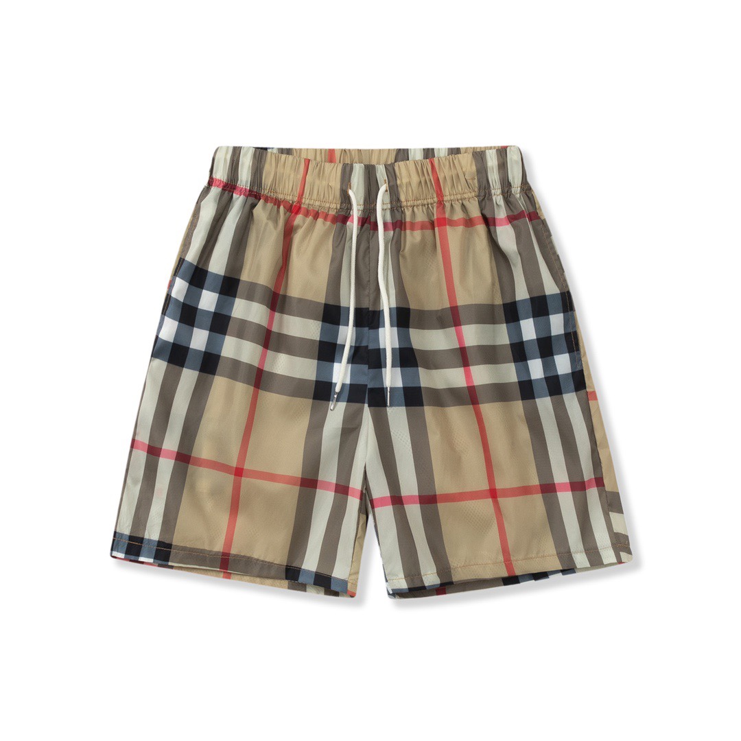 Burberry/巴宝莉 New check beach shorts. Fabric is original custom, functional twill, density and hand feel match the origi…