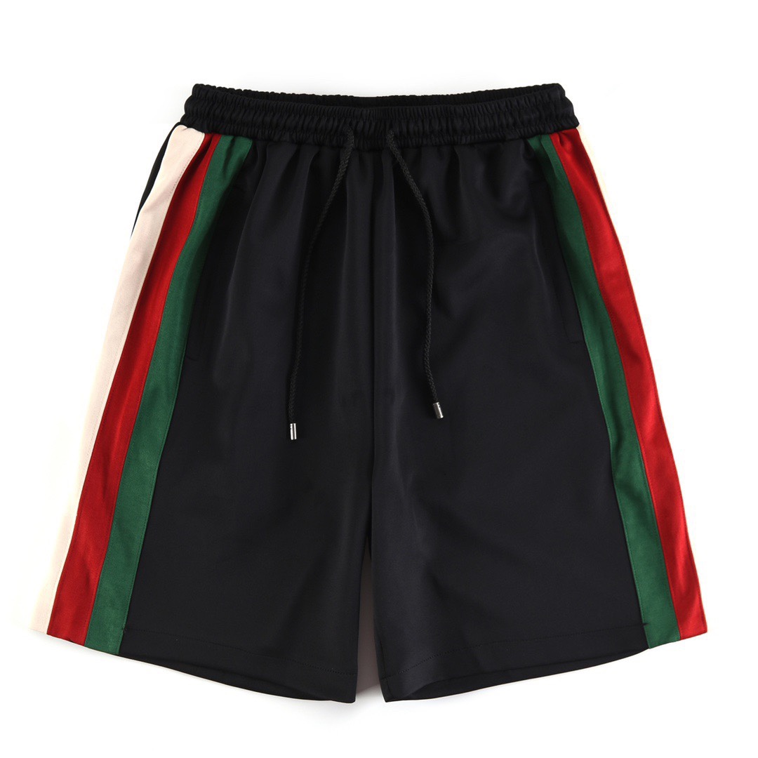 GUCCI/Gucci 23ss pantalones cortos con rayas de tres colores y pegado, comprados originalmente por 8,500, tela de polié…
