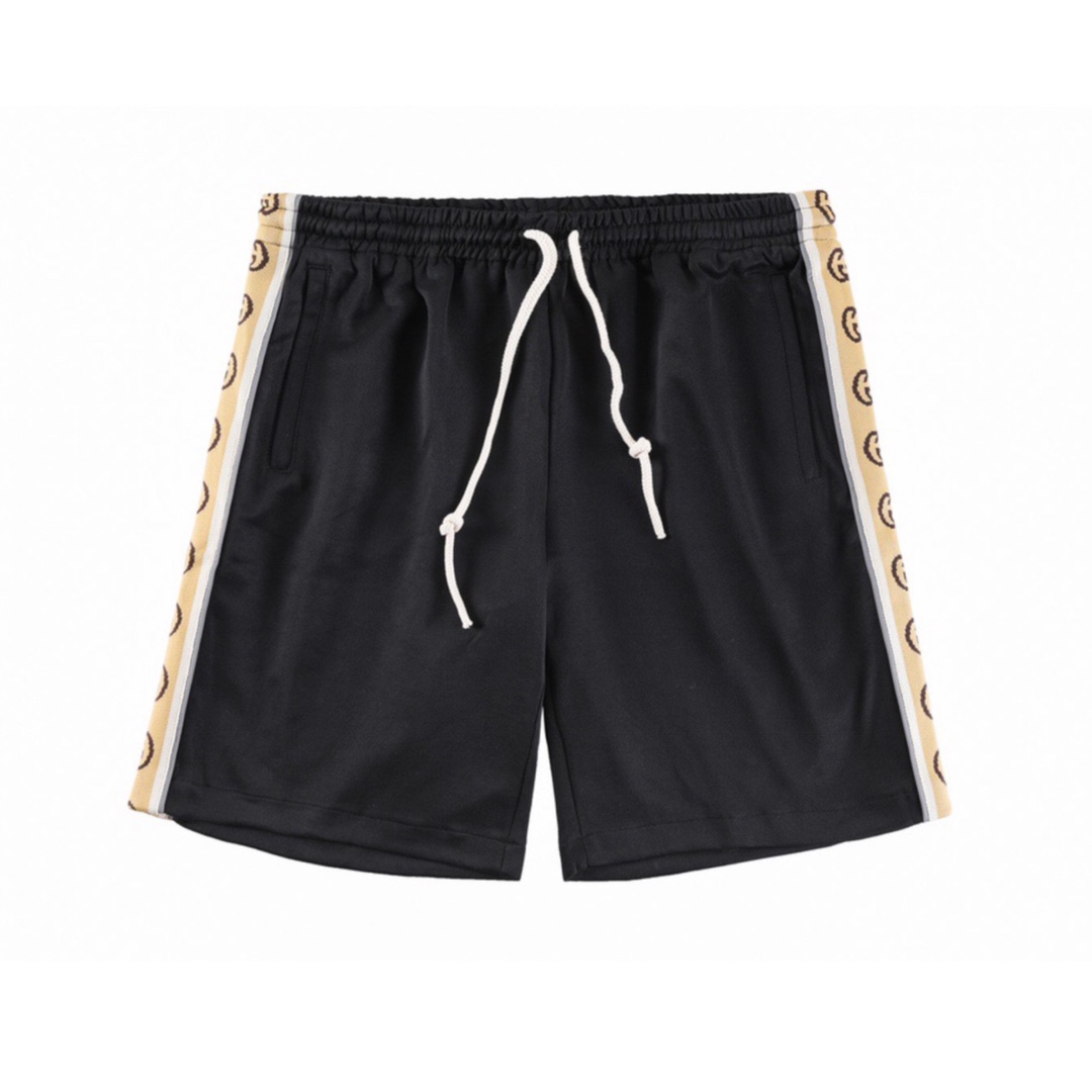 Gucci/Gucci 20ss pantalones cortos con cinta reflectante doble G lateral, el tejido principal es algodón cubierto con s…