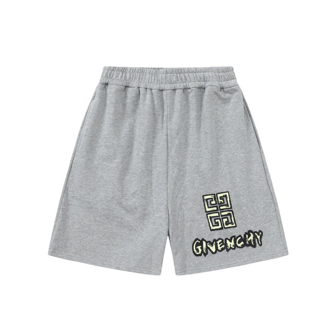 Pantalón corto luminoso de felpa de alta calidad Givenchy/Givenchy 23SS. Diseño clásico de fusión de elementos, efecto …