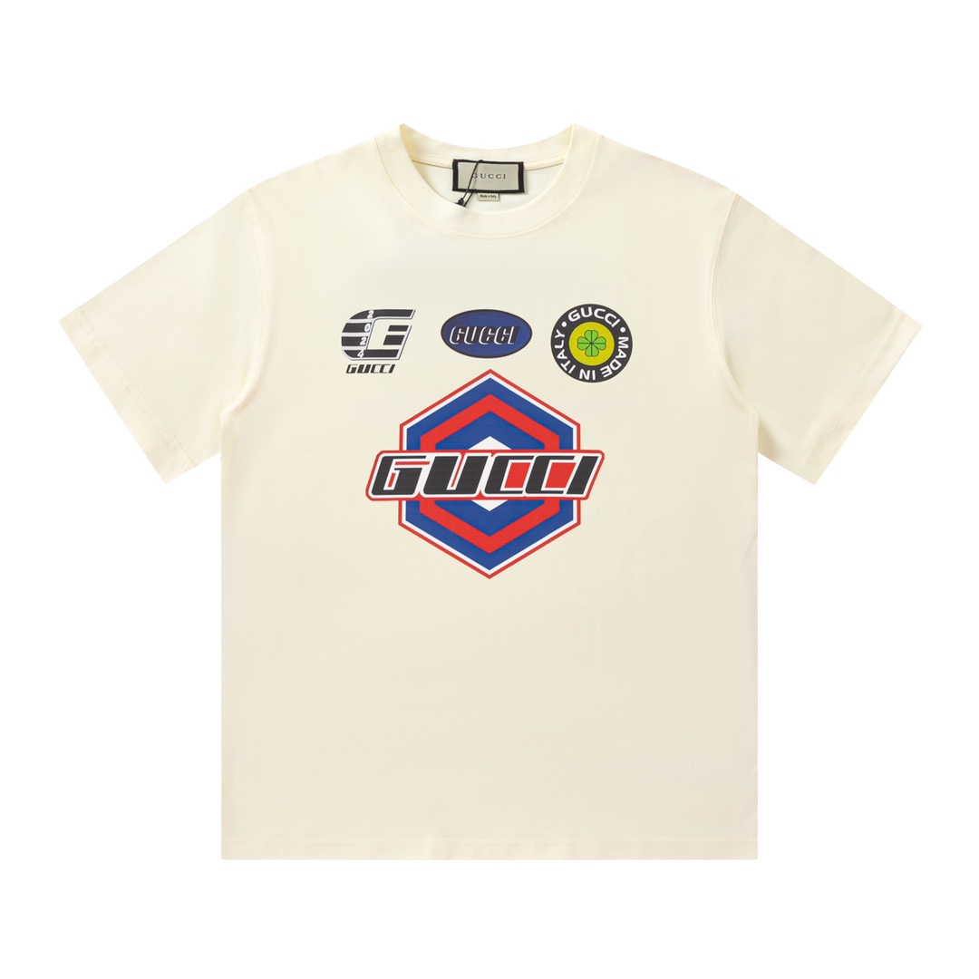 GUCCI/Gucci 24ss nueva colección de camiseta de cuello redondo de la serie de patrones de dibujos animados, confecciona…