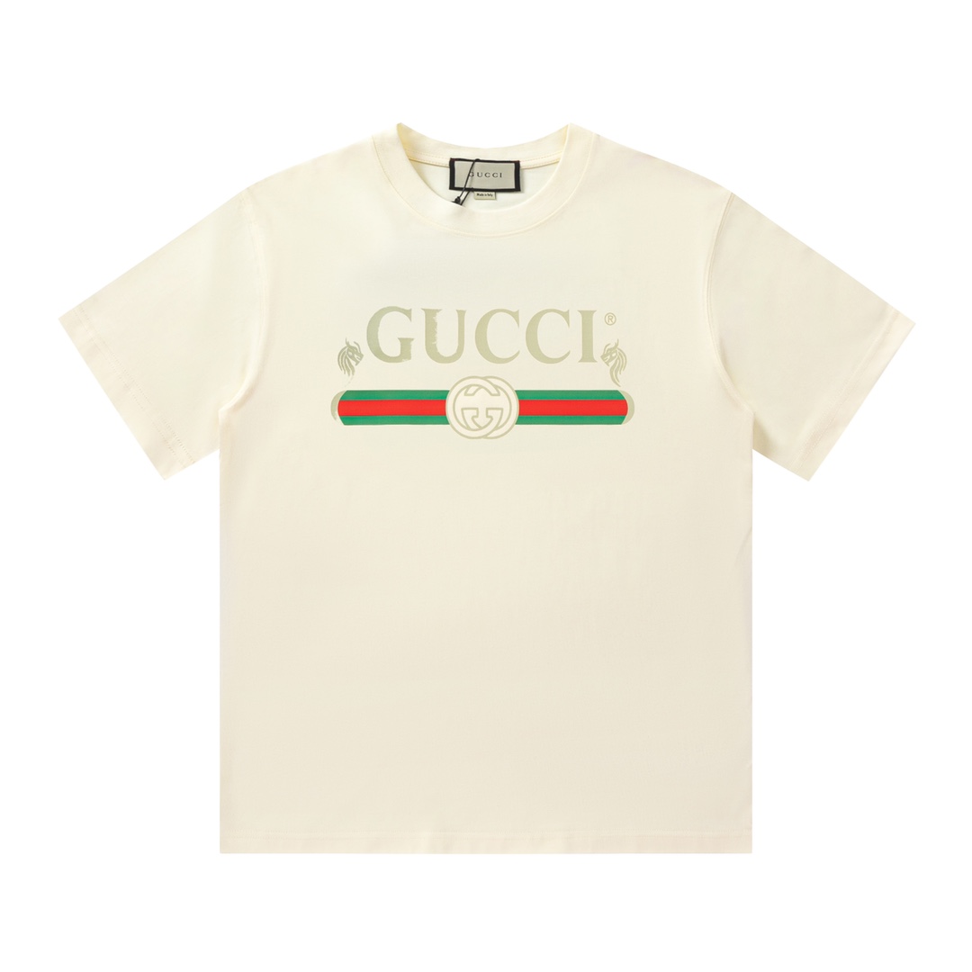 Camiseta de manga corta con logo de edición limitada del Año del Dragón Gucci/Gucci, logo refinado y actualizado, tejid…