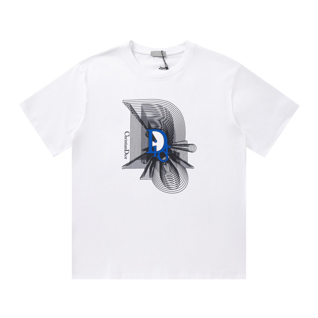 Dior/Dior 24ss nueva camiseta estampada de manga corta primavera y verano. Camiseta oficial de manga corta del mismo es…