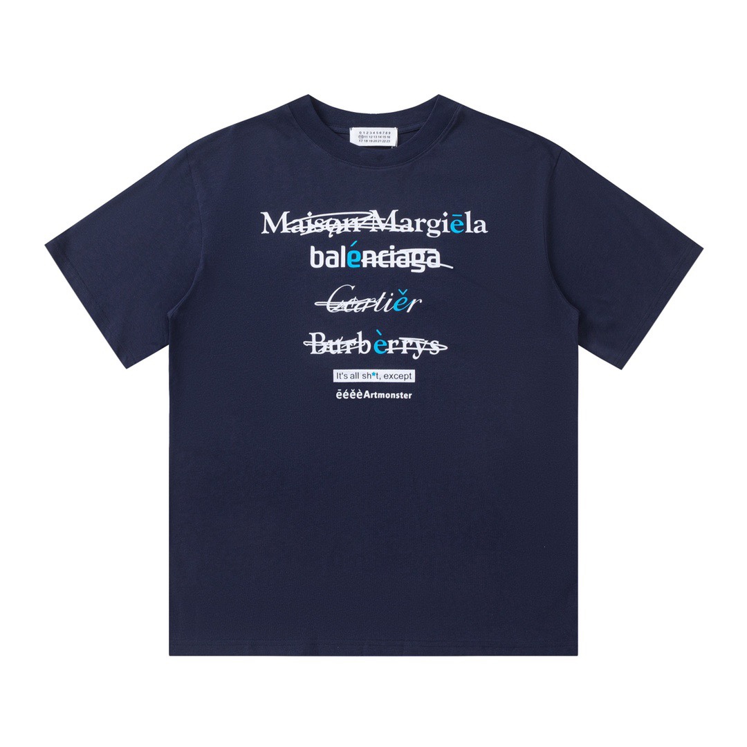 MM6/Margiela mm6 2024 primavera/verano edición limitada colaboración graffiti, camiseta de cuello redondo con estampado…