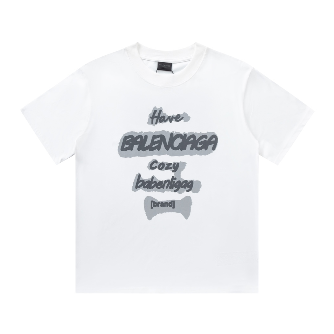 Balenciaga Comprar
 Ropa Camiseta Negro Blanco Universal para hombres y mujeres Colección primavera – verano Manga corta