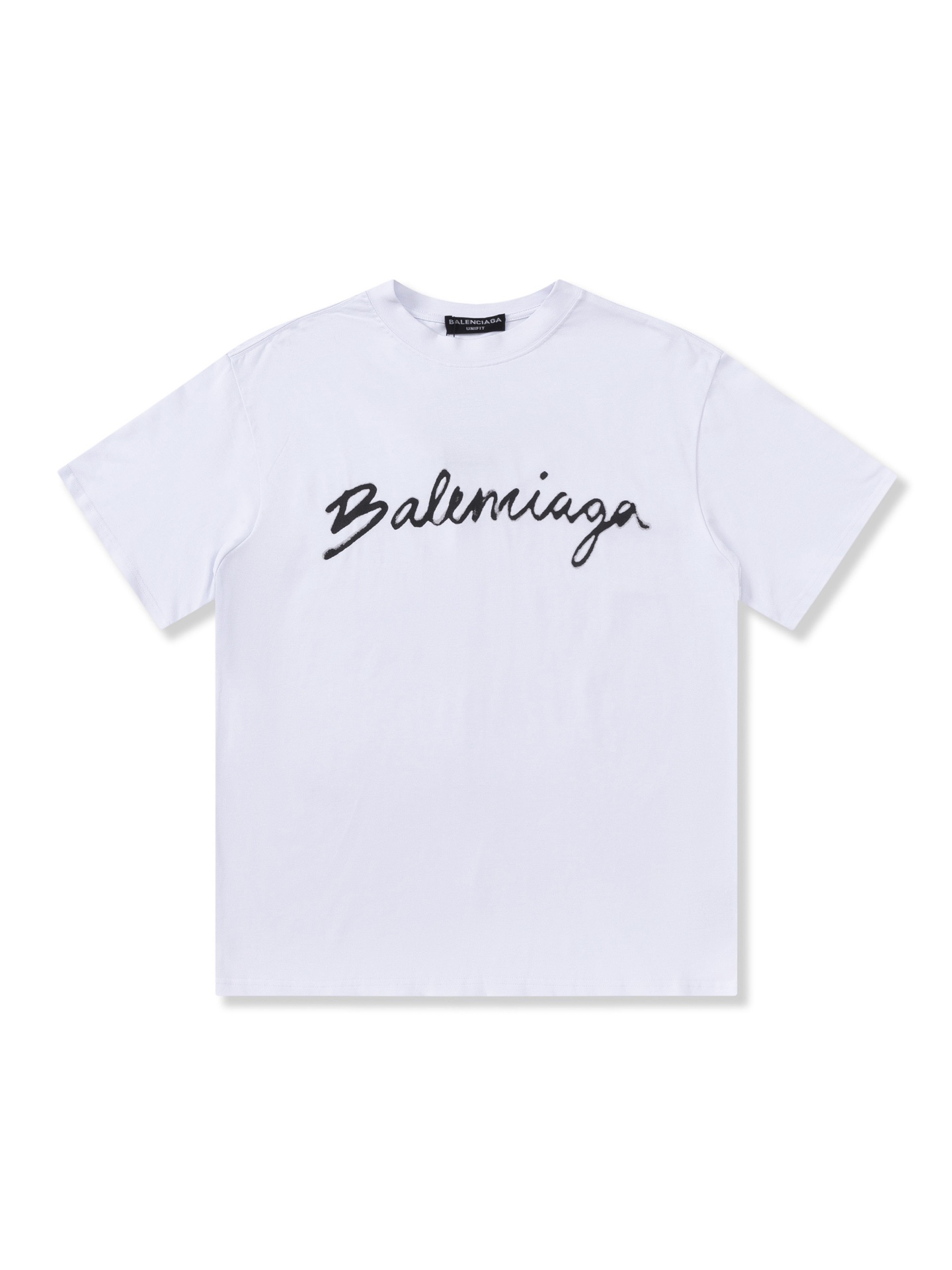 Balenciaga Ropa Camiseta Negro Blanco Impresión Universal para hombres y mujeres Algodón de doble hilo Tejido Manga corta