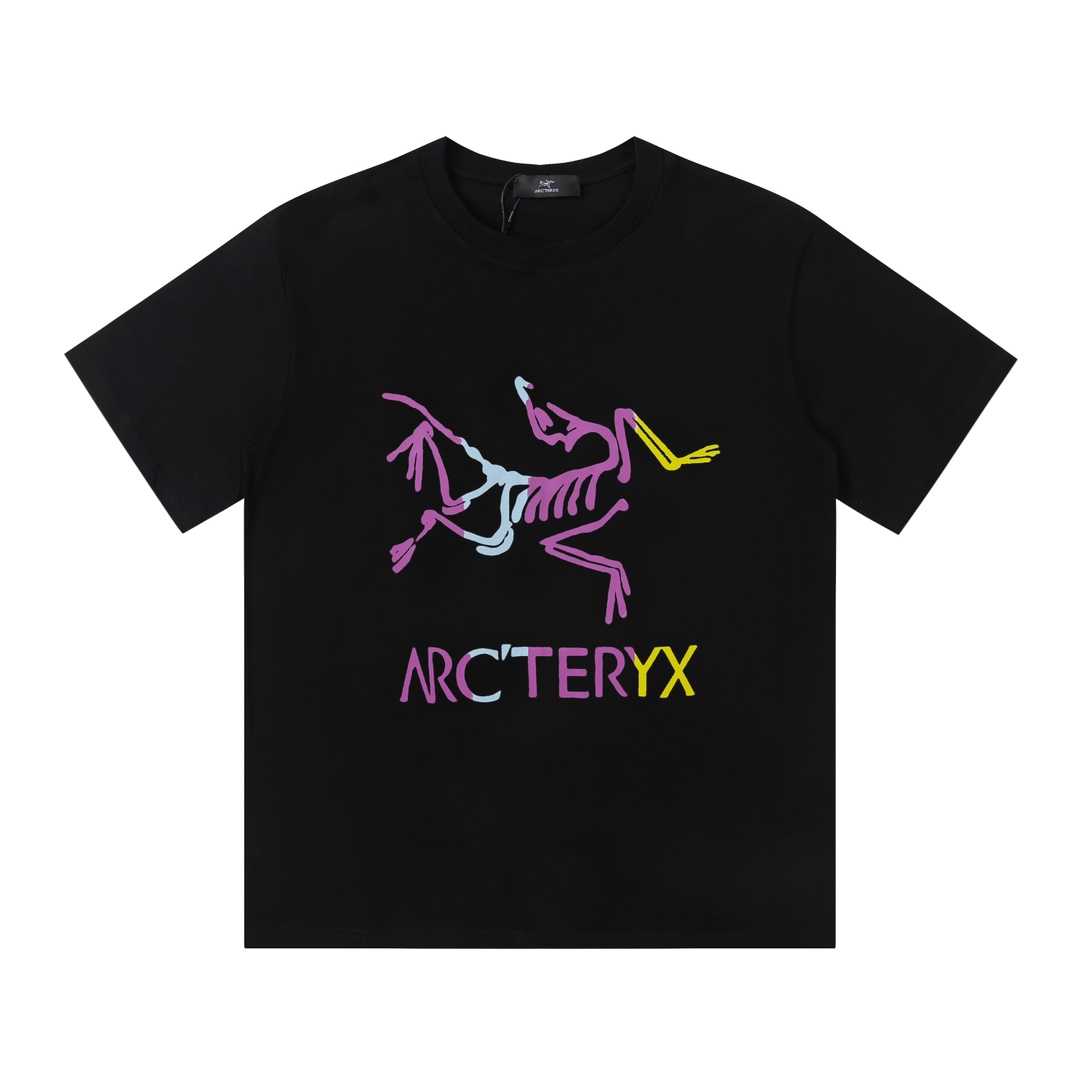 Arcteryx Cheap
 Clothing T-Shirt Black White Printing Cotton Short Sleeve
