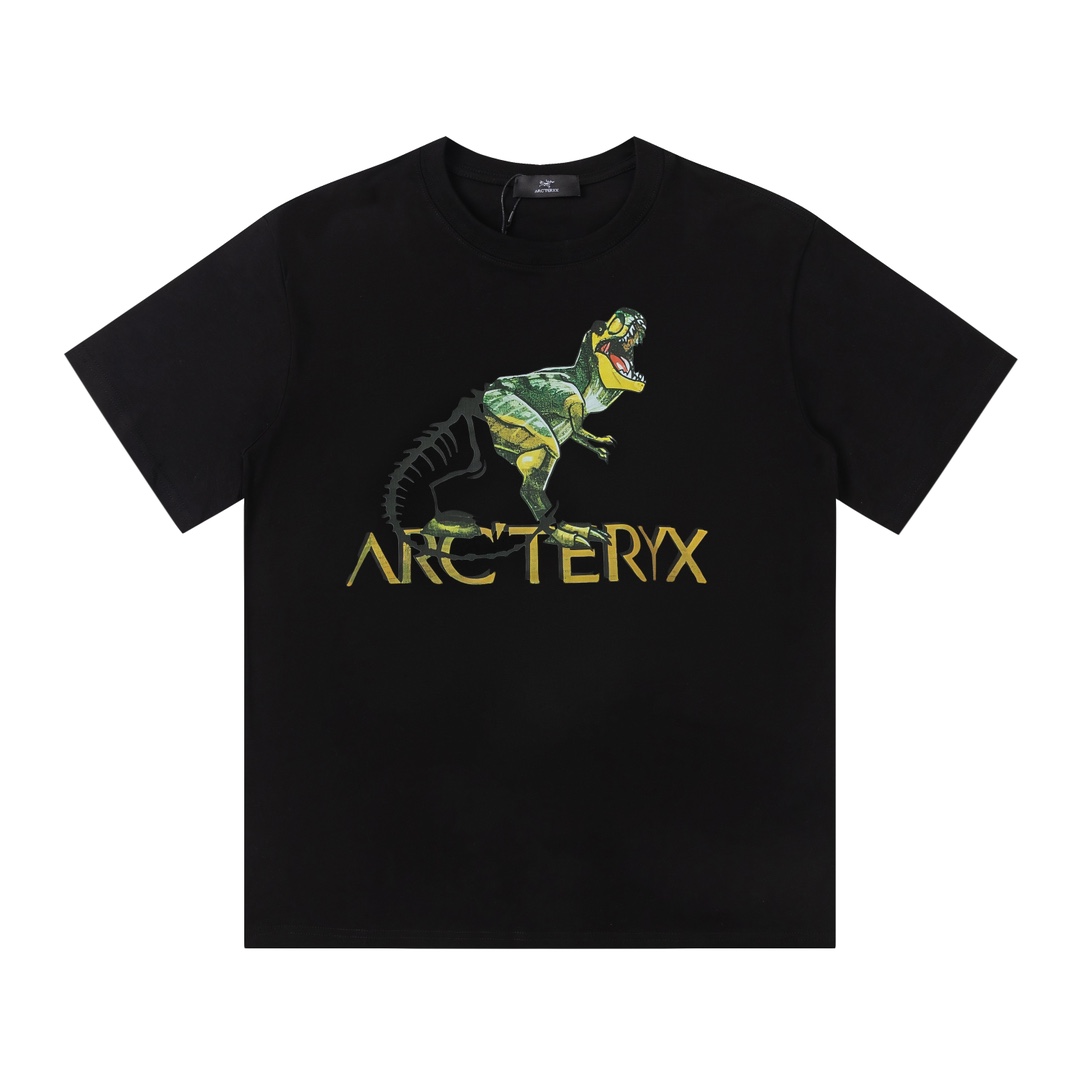 Arcteryx Clothing T-Shirt Black White Printing Cotton Short Sleeve