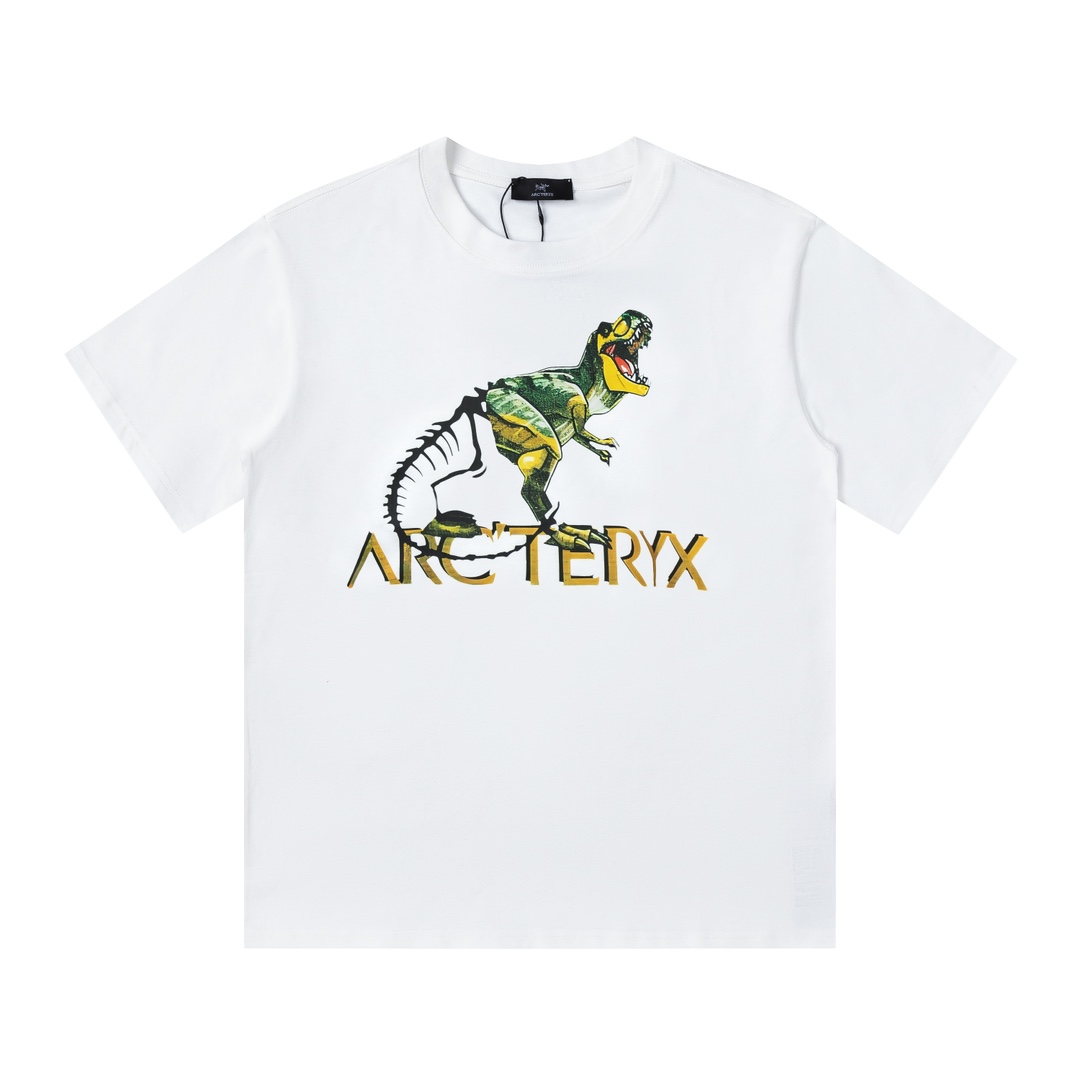 Arcteryx Clothing T-Shirt Black White Printing Cotton Short Sleeve