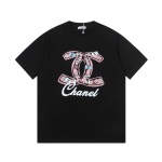 Chanel Vêtements T-Shirt Noir Blanc Imprimé Unisexe Coton Fashion Manches courtes 1 Chanel Vêtements T-Shirt Noir Blanc Imprimé Unisexe Coton Fashion Manches courtes