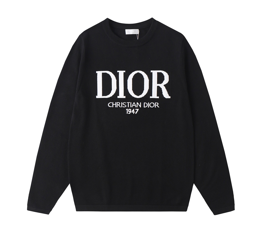 DIOR/Dior 24ss nuevo jersey de punto de otoño e invierno con letras jacquard en el pecho. Es simple y nada exigente, y …