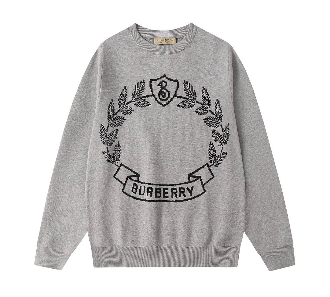 BURBERRY/巴宝莉 24ss clásico suéter de cuello redondo con jacquard de caballo y espigas, el buen diseño es solo una parte,…