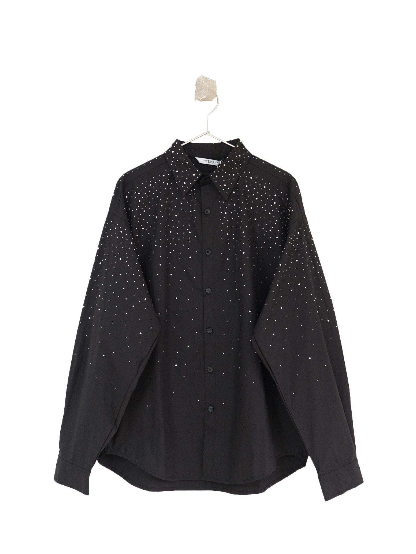 Givenchy/Givenchy Gvc 23fw Camisa otoñal de edición limitada con strass estrellados. Tela de popelina de algodón austra…