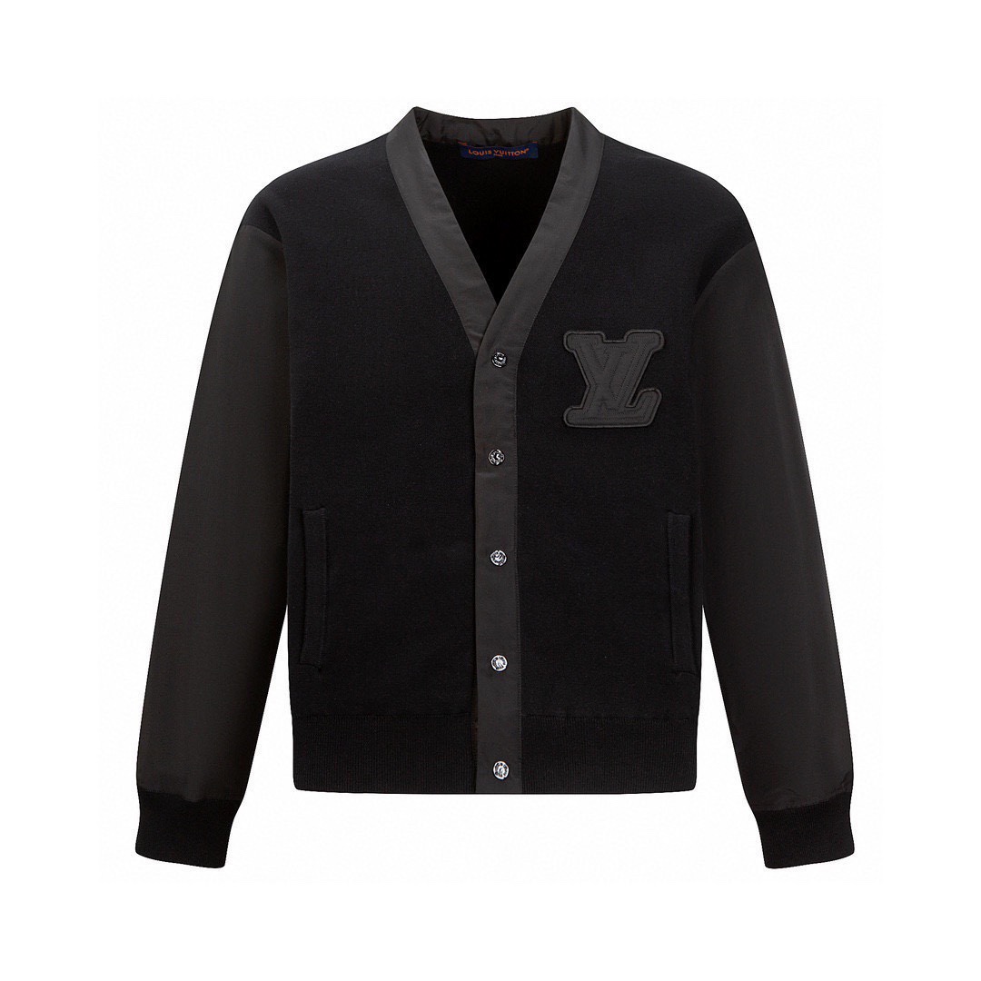 Louis Vuitton Clothing Cardigans Coats & Jackets Knit Sweater Shorts Black Embroidery Cotton Knitting Fall Collection