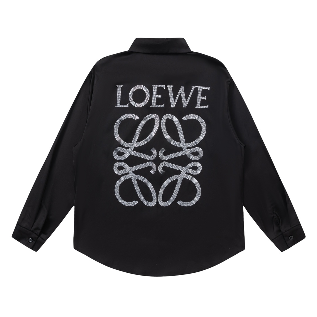 Loewe/Loywe 23ss Silk-Crayed Long Sleeve Shirt: Sun-Proof Unisex Suit in S, M, L - 图片 2