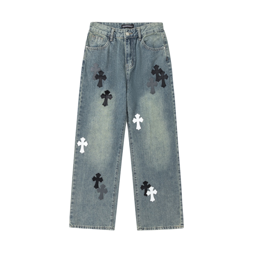 Buying Replica
 Chrome Hearts Clothing Pants & Trousers Black Blue Unisex Silver Hardware Goat Skin Sheepskin Short Sleeve