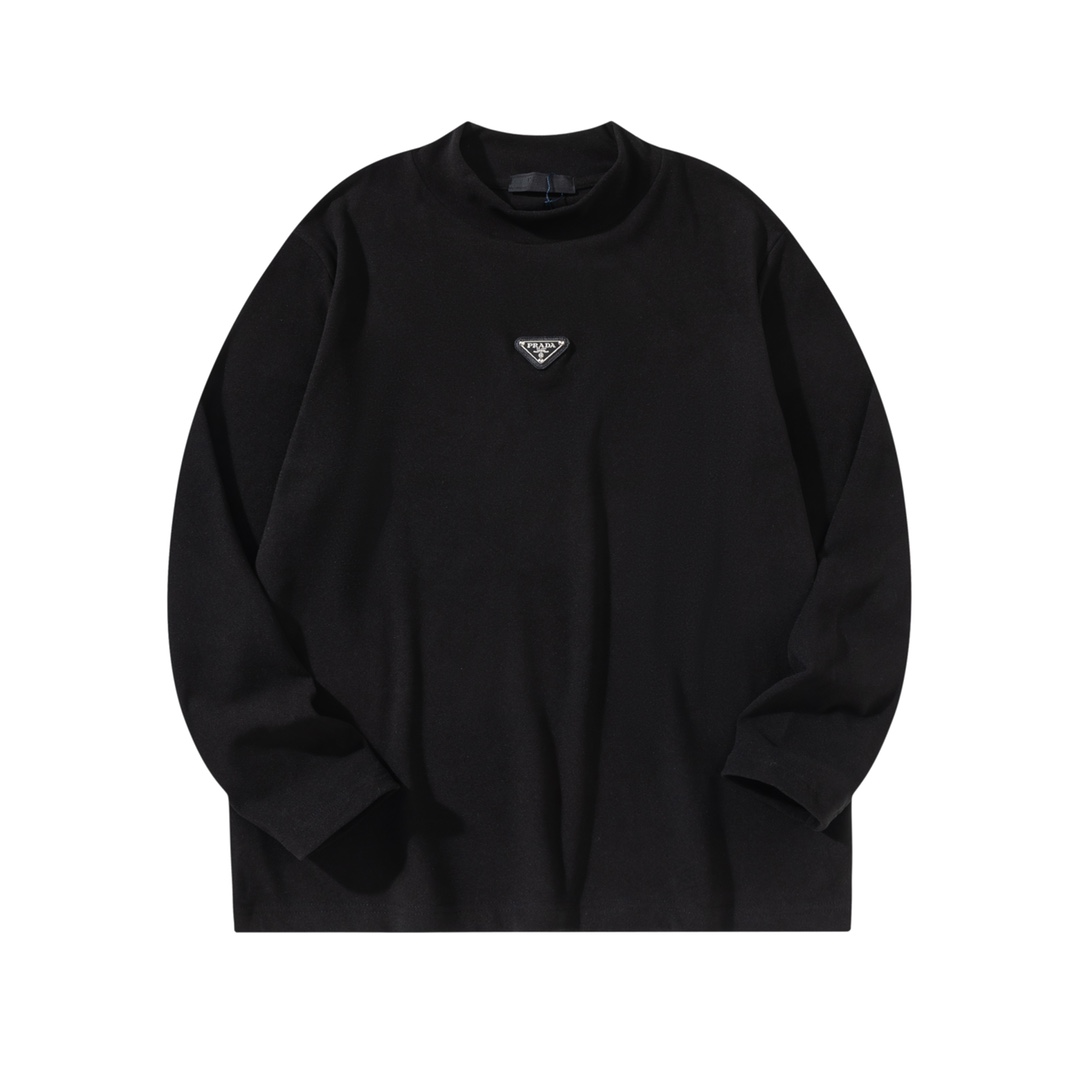 Prada/Prada Primavera y Otoño Etiqueta Triangular Terciopelo Alemán Manga Larga Realmente no tengo resistencia a este t…