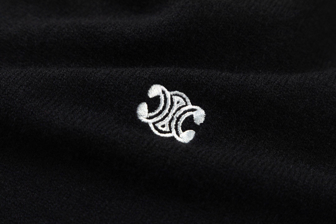 Luxury Embroidered Sweater: Celine/Céline High-Quality Unisex Design in Black, Various Sizes - 图片 4