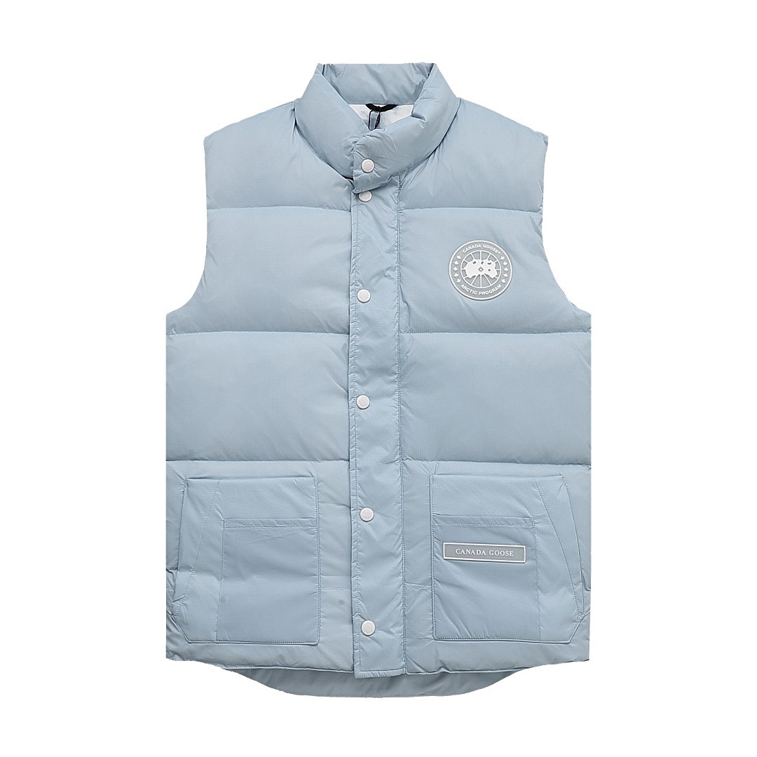 【Azul agua】 Canadagoose/Canada Goose chaleco de plumas glaciar de etiqueta blanca, nuevo modelo de la serie 'Aurora Bor…