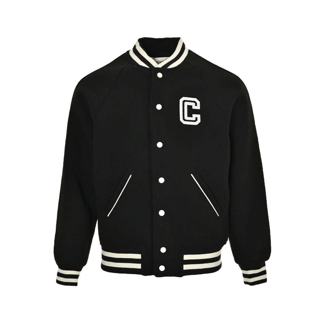 Celine/塞琳 2024 Otoño-Invierno Nueva Chaqueta Casual con Bordado de Letras Esta chaqueta está confeccionada en mezcla de…