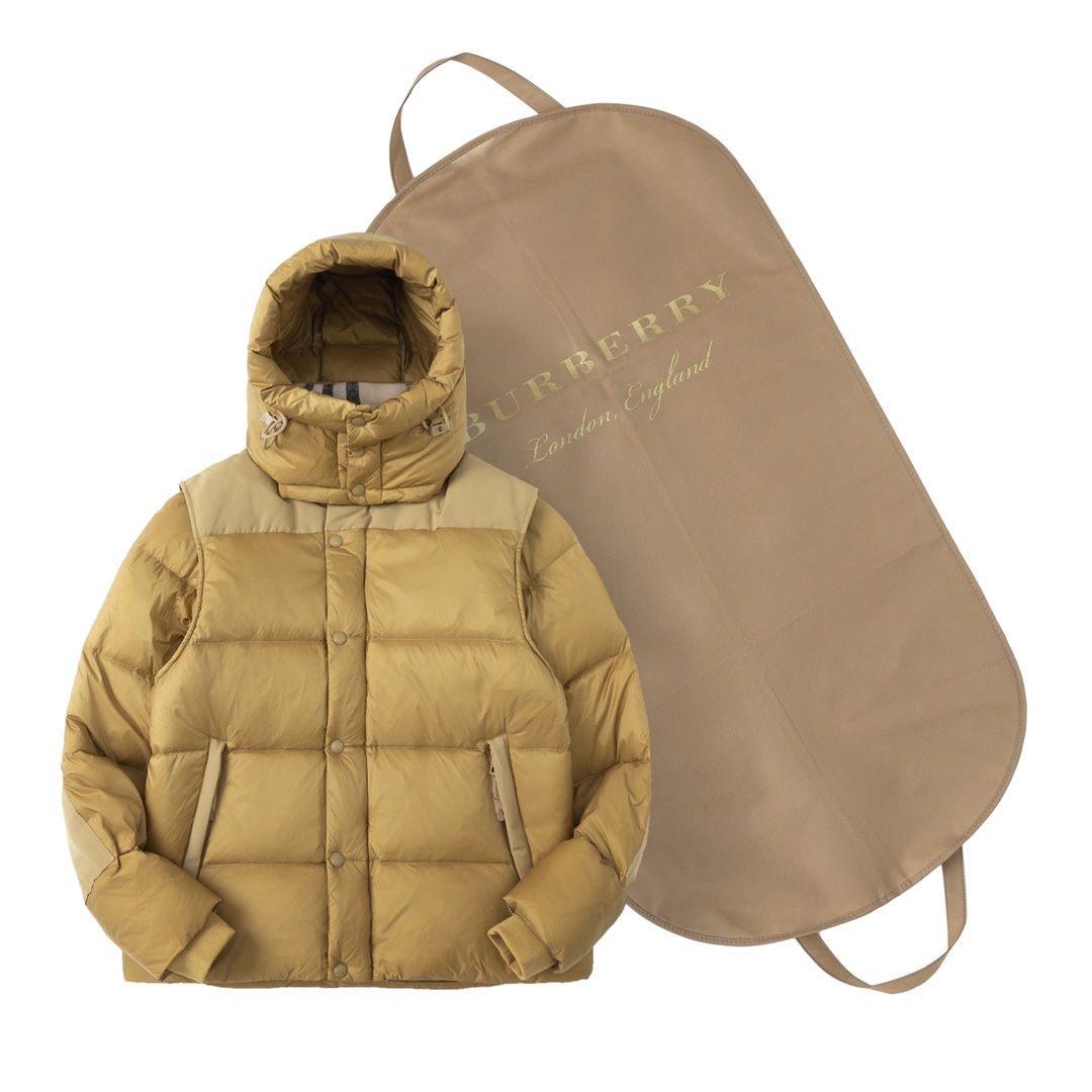 (con bolsa de polvo) Burberry/巴宝莉 nueva chaqueta de plumas con capucha y mangas desmontables de otoño/invierno, segunda…