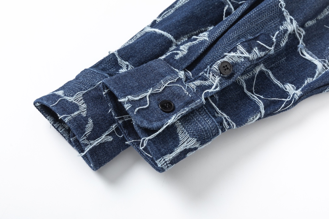 2024 Fendi High-End Logo Shirts in Blue: Detailed Tailoring and Quality Craftsmanship - 图片 7