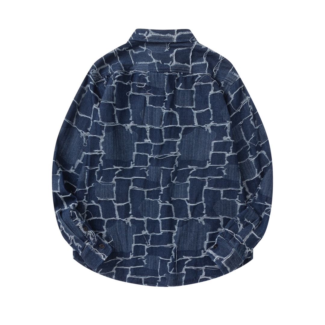 2024 Fendi High-End Logo Shirts in Blue: Detailed Tailoring and Quality Craftsmanship - 图片 2
