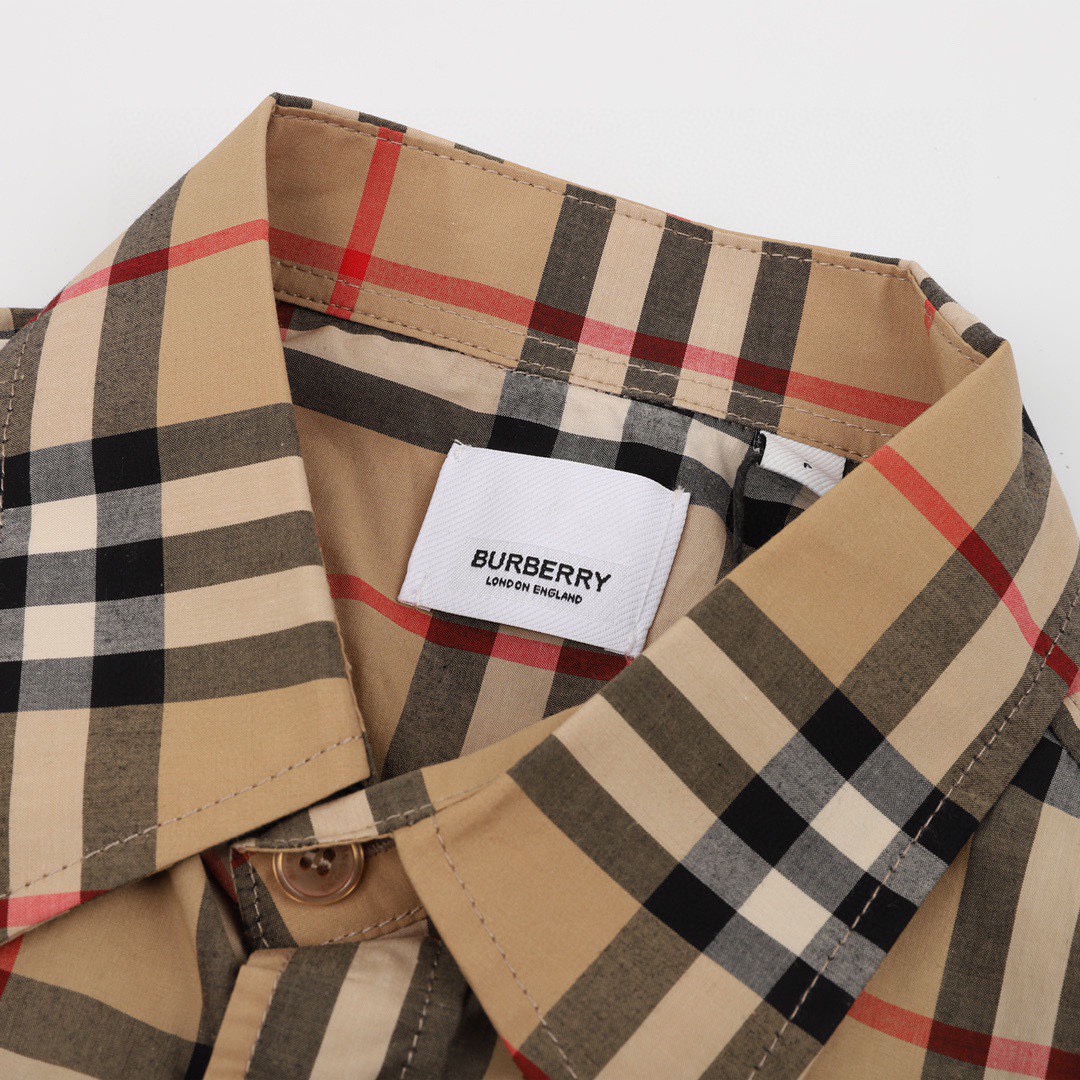 高品对位Burberry/巴宝莉经典元素条纹长袖衬衫#BBR品牌最具代表性经典条纹衬衣专柜销量第一款面料