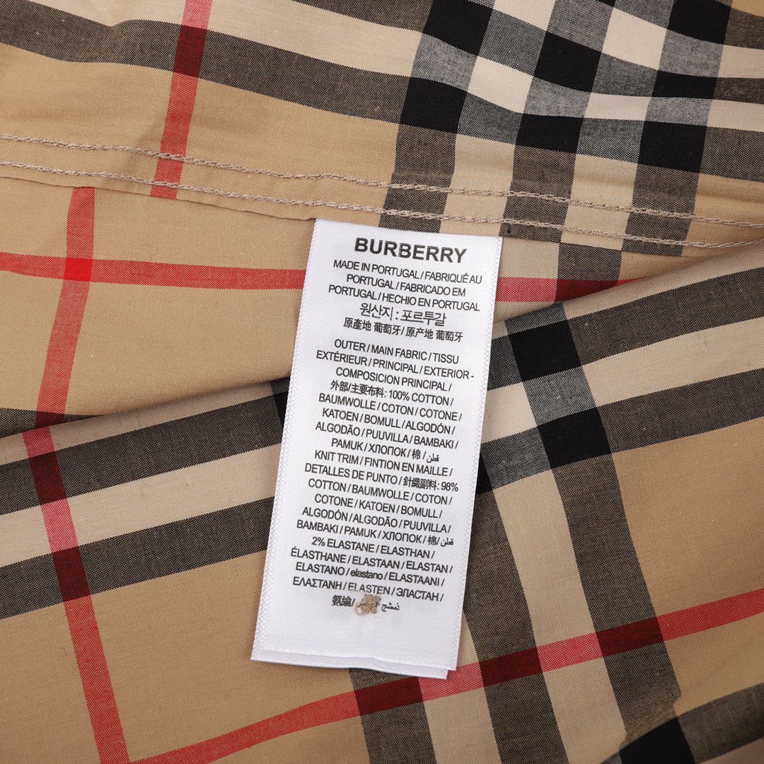 高品对位Burberry/巴宝莉经典元素条纹长袖衬衫#BBR品牌最具代表性经典条纹衬衣专柜销量第一款面料