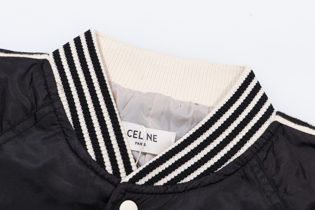 Celine 23FW Baseball Jacket: Original Weaves, High-Quality Fabrics, Unisex Design - 图片 3
