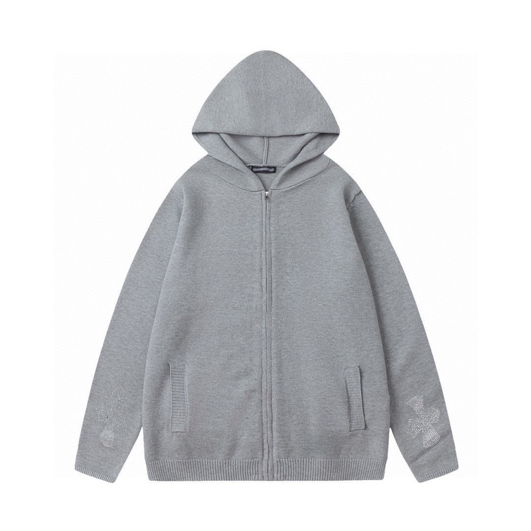 Chrome Hearts Crusade Classic Heavy Crooked Drilling Shirts: Stylish Sweater Coat Options - 图片 1