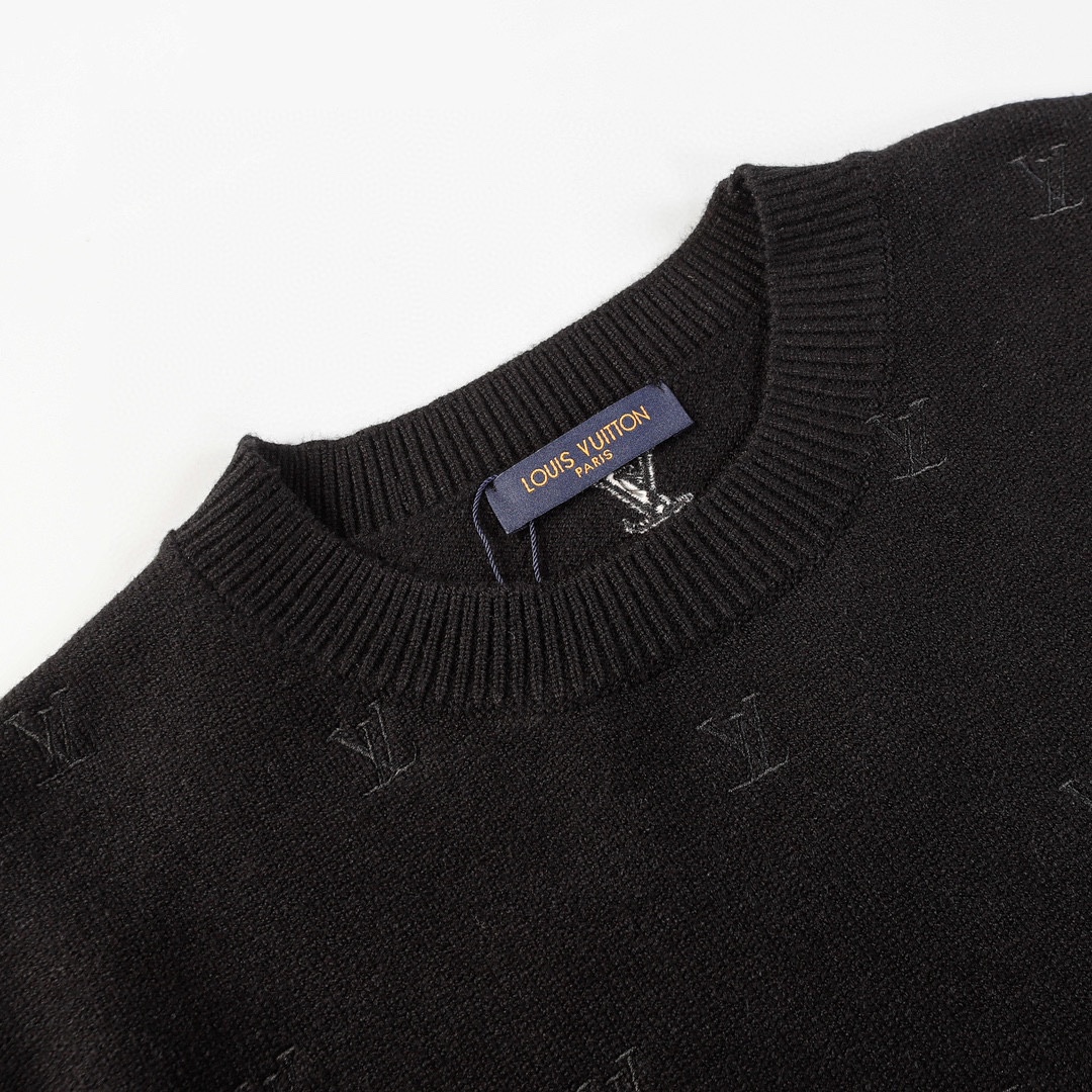 Louis Vuitton SS24 Sweater with Lv Biason Pattern in Black, Sizes S M L - 图片 3