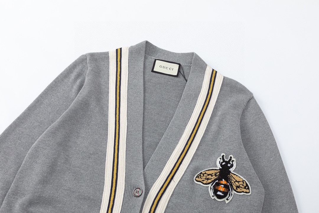Gucci 20FW Small Bee Wool Jacket: Top-Class, Cozy, Unique Copy with Bee Embroidery - 图片 3