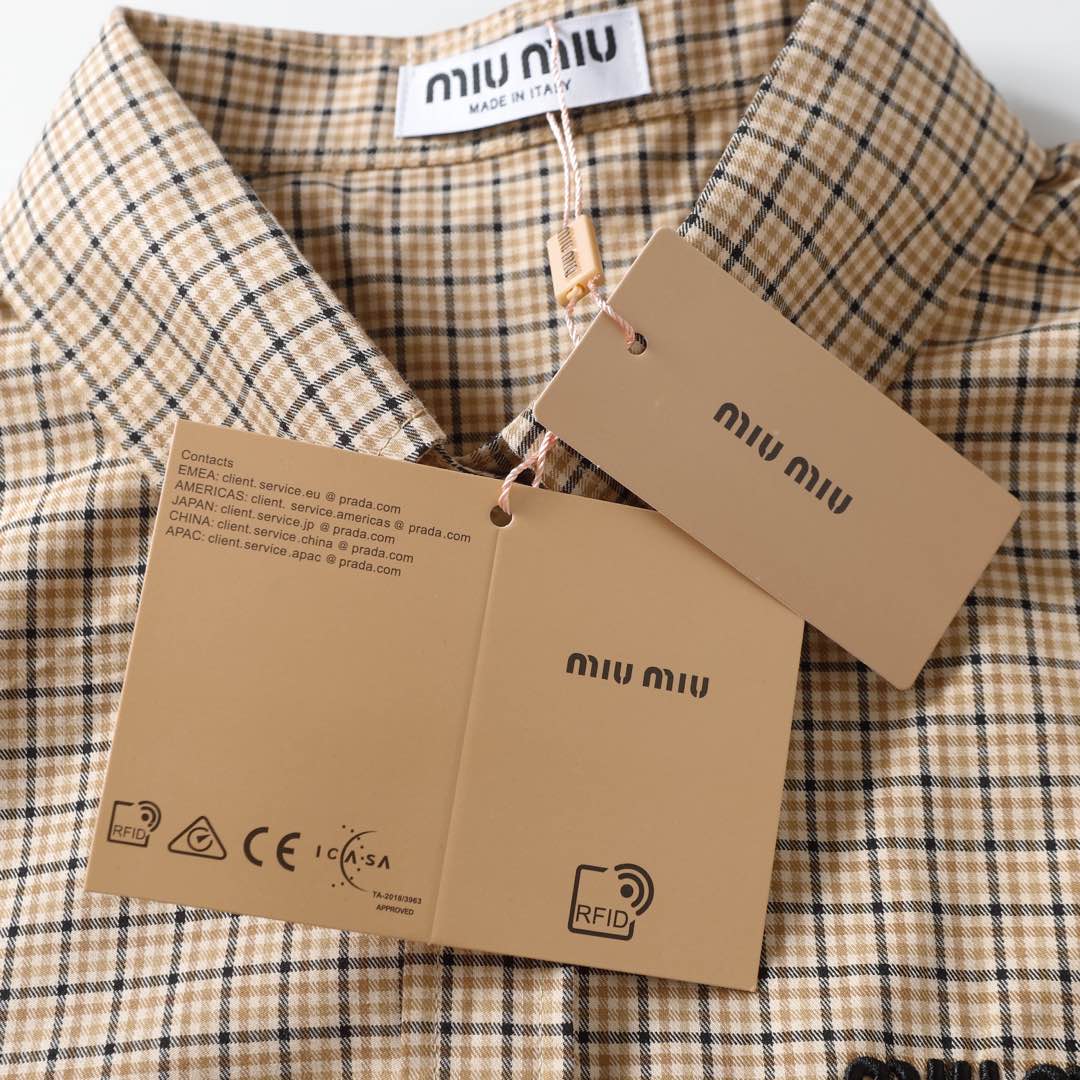 FG Original Quality MiUMIU/Mumummm Long Sleeves with Custom Striped Fabrics - 图片 7