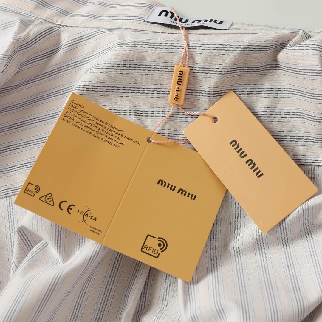 Brand-new Embroidered Shirt from MiUMIU/Mumu24ss: High-Quality Cotton Fabric, Stylish Design - 图片 8