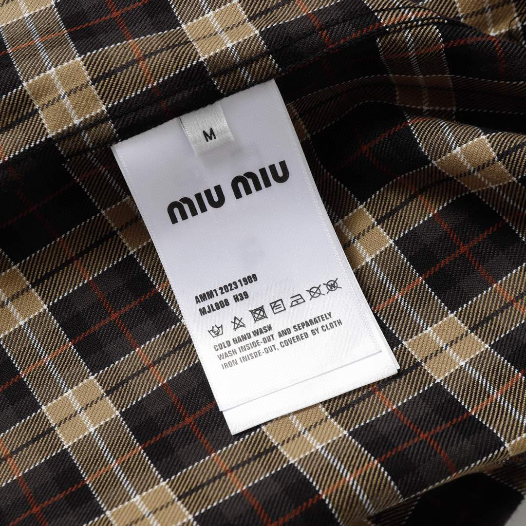 Yeah. FG (1:1 original quality) Miumiu/Mum24fw New England College Flow Shirt Yb development - 图片 8