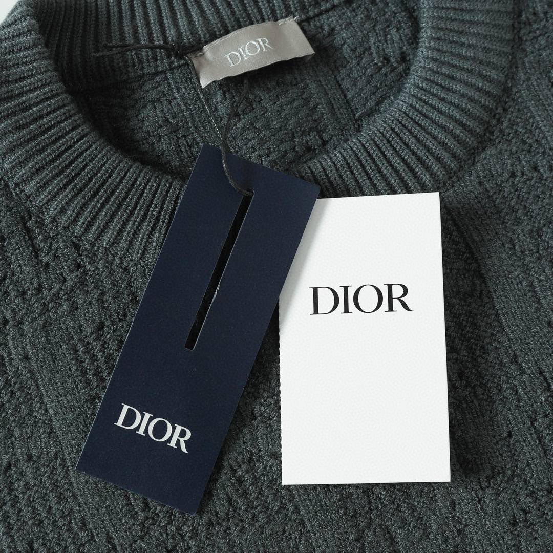 DIOR Dio 2025 Gray Wool Bouquet Knitted Sweater in Size S-L - 图片 8