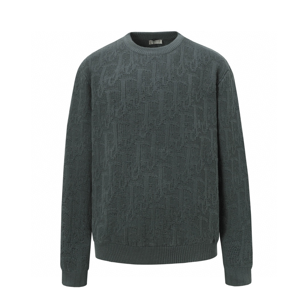 DIOR Dio 2025 Gray Wool Bouquet Knitted Sweater in Size S-L - 图片 1