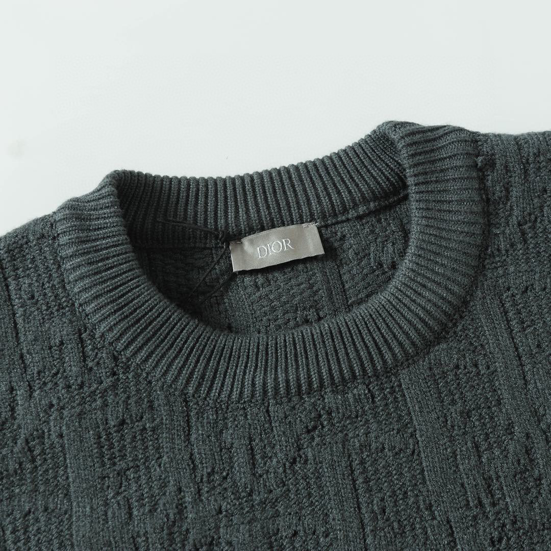 DIOR Dio 2025 Gray Wool Bouquet Knitted Sweater in Size S-L - 图片 3
