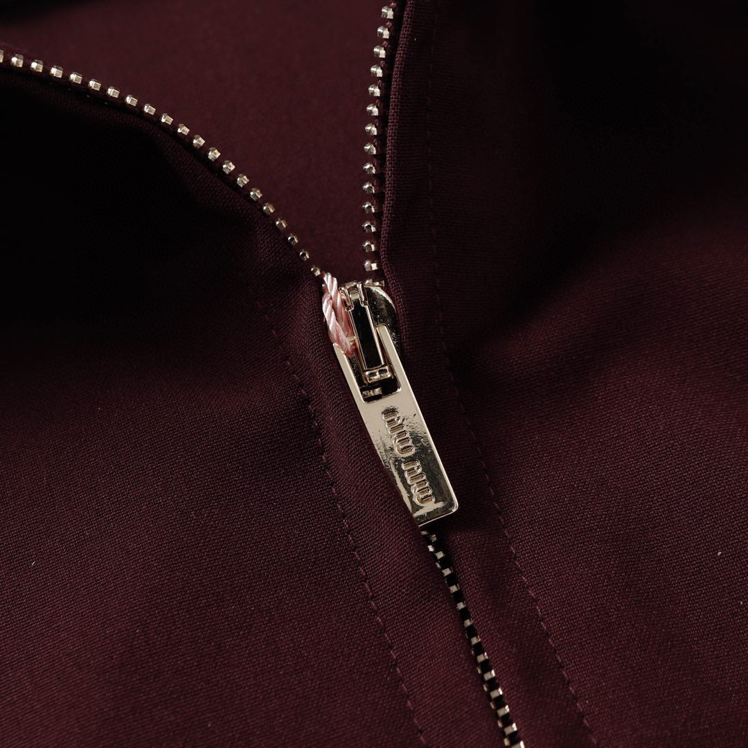 Luxury Wool Bell Jacket MiuMiu/Mumu Red Wine 1:1 TRA Quality Summary - 图片 3