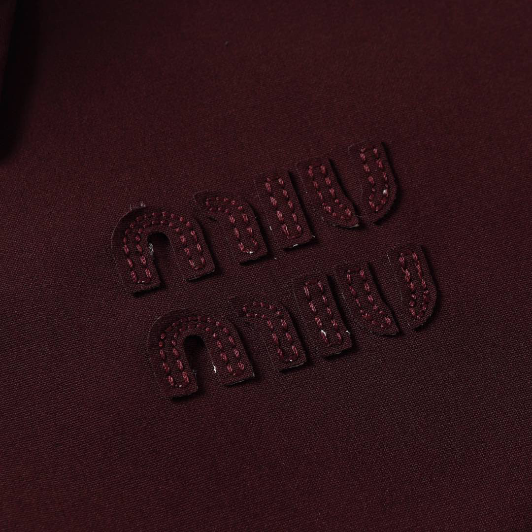 Luxury Wool Bell Jacket MiuMiu/Mumu Red Wine 1:1 TRA Quality Summary - 图片 9