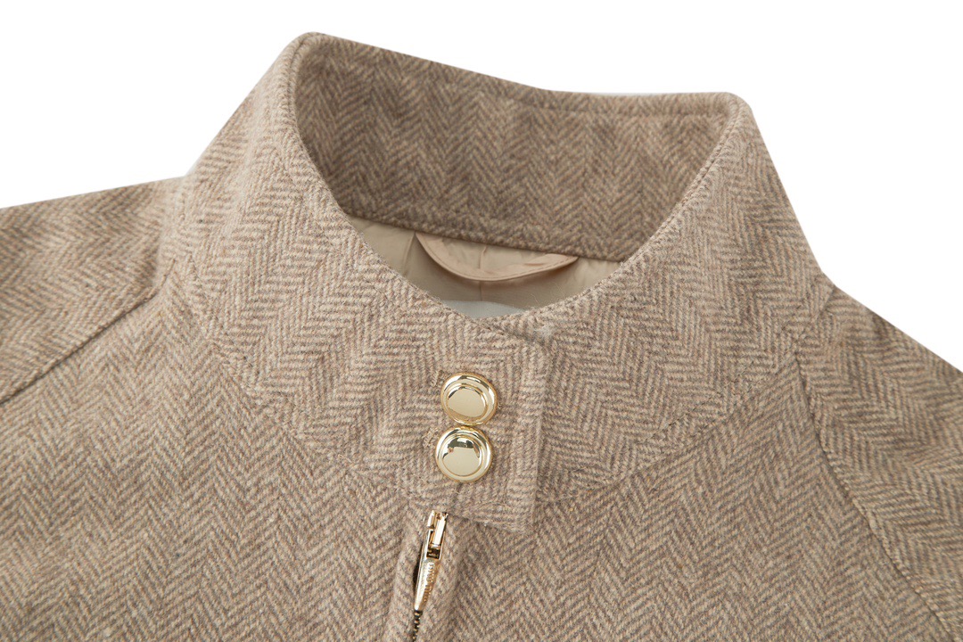 Miumiu/Muture Wool Slasher Jacket with 1:1 Quality Embroidery and Laser Burning - 图片 3