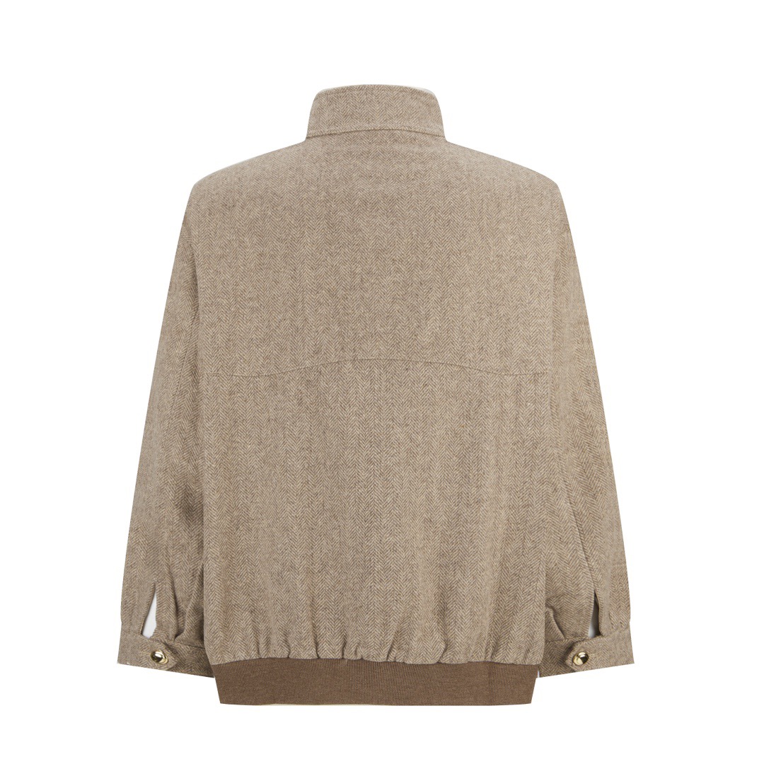 Miumiu/Muture Wool Slasher Jacket with 1:1 Quality Embroidery and Laser Burning - 图片 2