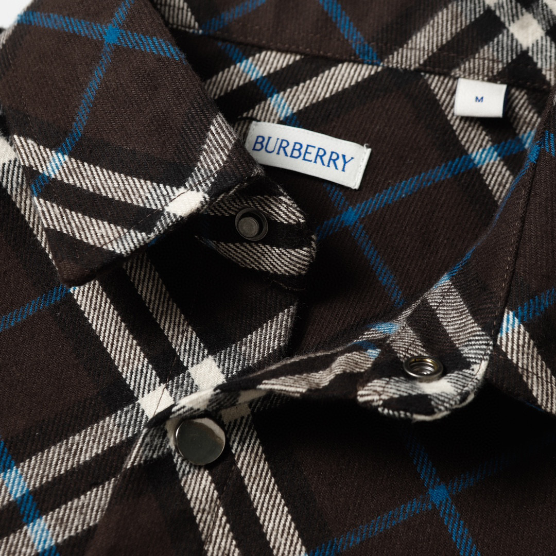 （官网11原单品质)  
Burberry/巴宝莉 24Fw 格纹法兰绒衬衫外套
2024 BURBER