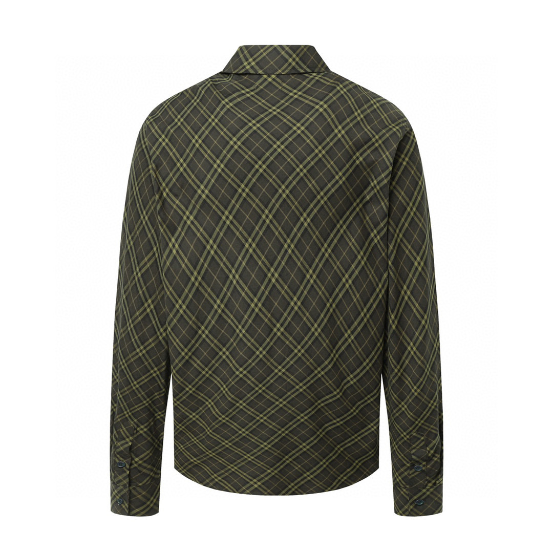 （官网11原单品质)
Burberry/巴宝莉24ss新款刺绣格纹棉质衬衫
新款法兰绒衬衣，面料原柒厂1